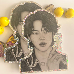 'Super Jin' Glitter Sticker