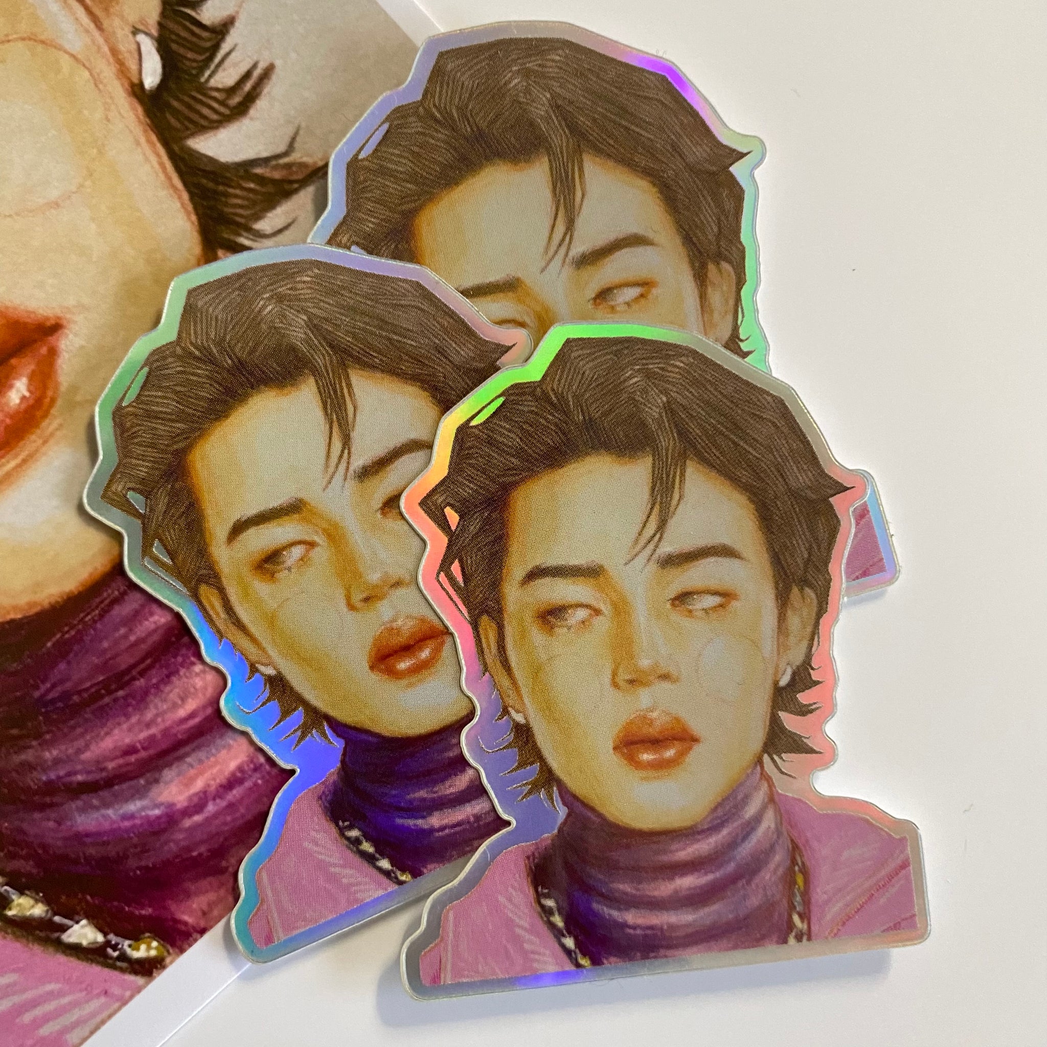 'Doll Face Jimin' Holographic Sticker
